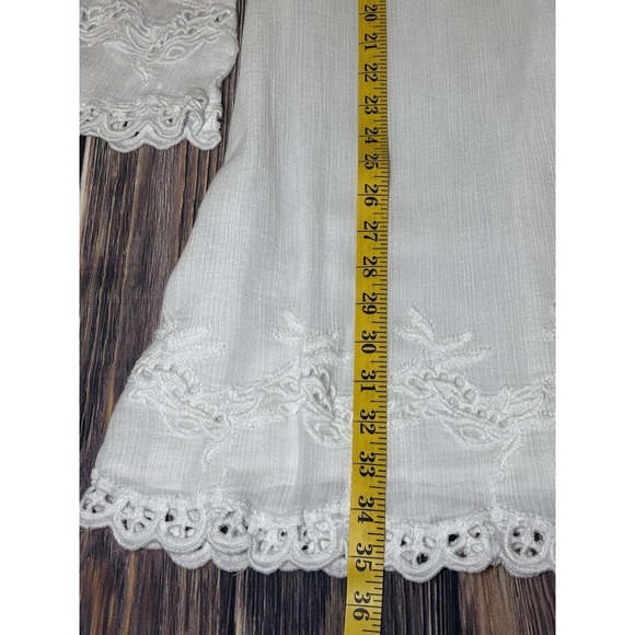 Boston Proper Womens White Linen Embroidered Dress Size M Fully Lined Elegant - Picture 5 of 16